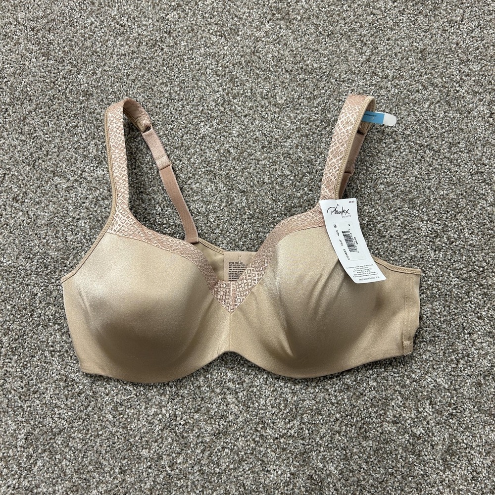 Playtex Secrets T-Shirt Bra Womens 42C Beige Underwire Lined Comfort Straps